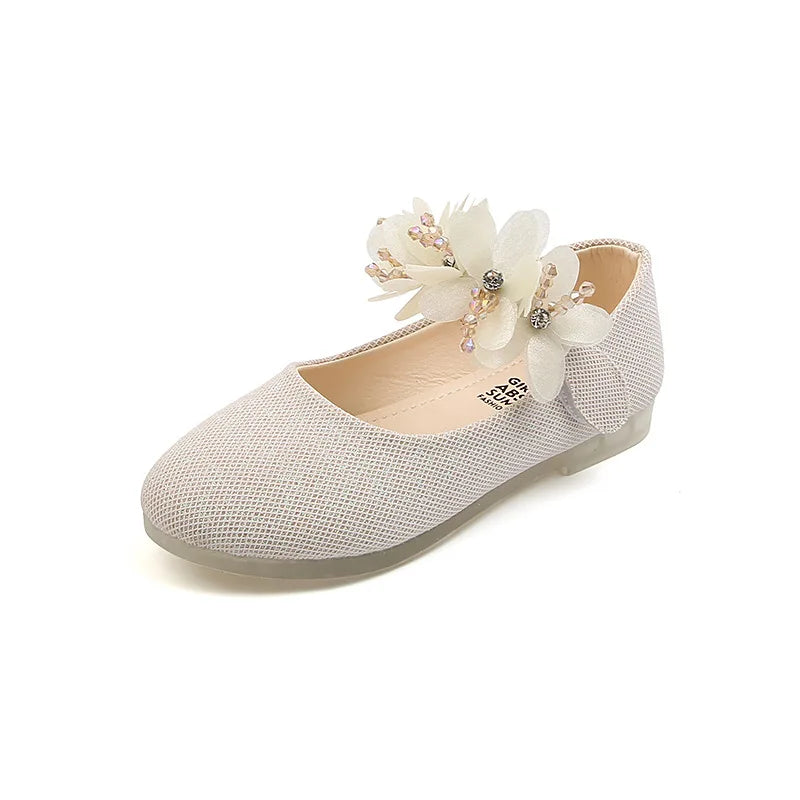 Kids Leather Princess Sandals for Wedding and Parties