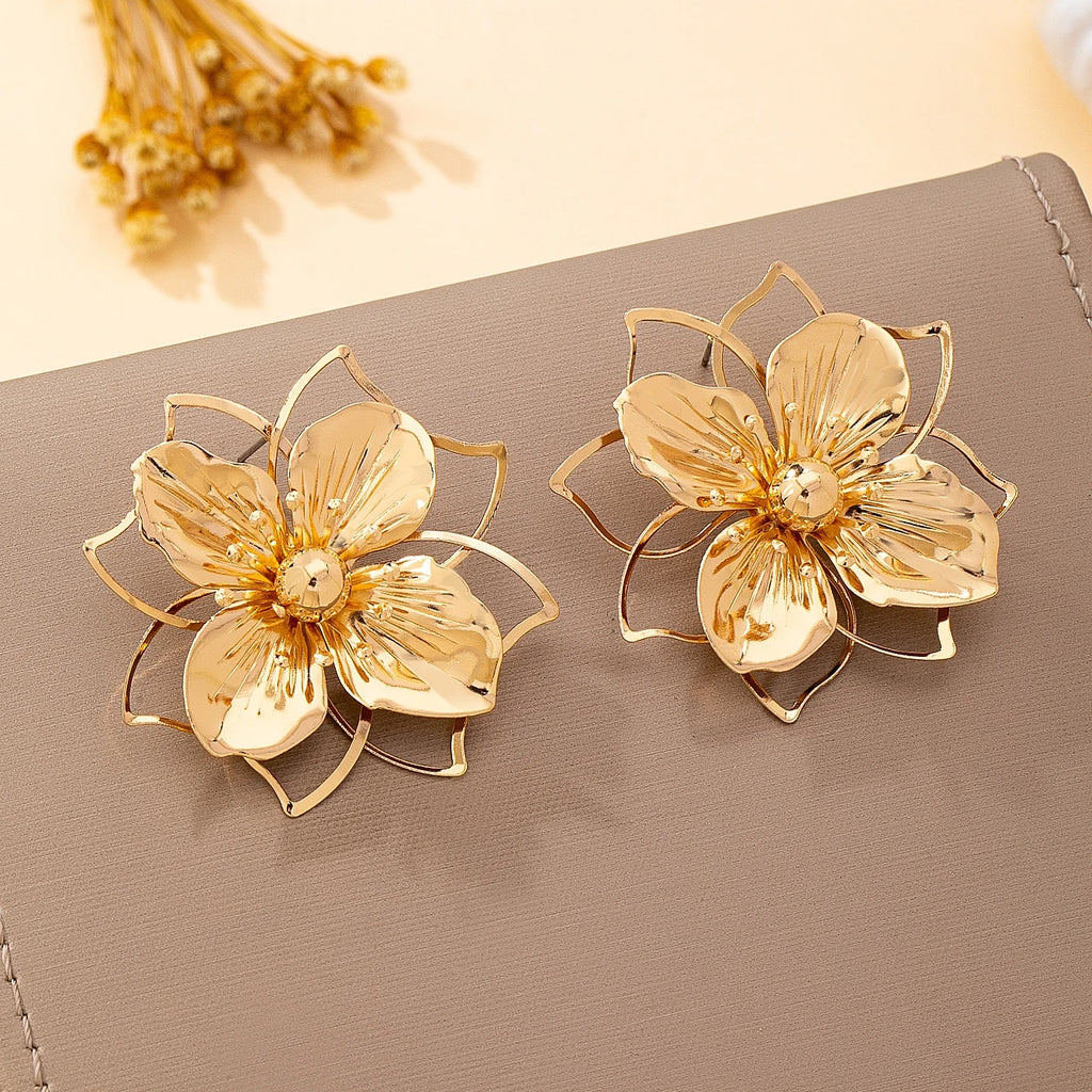 Cute Romantic Metal Stud Earrings for Women