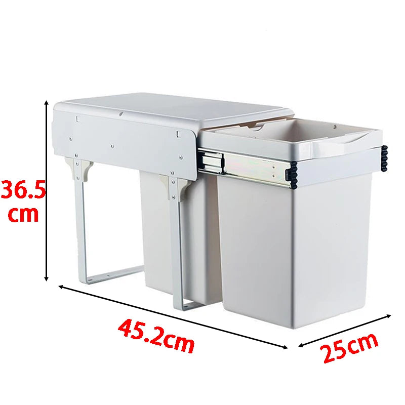 Large Rectangular Kitchen Sink Trash Can for Cabinet Use