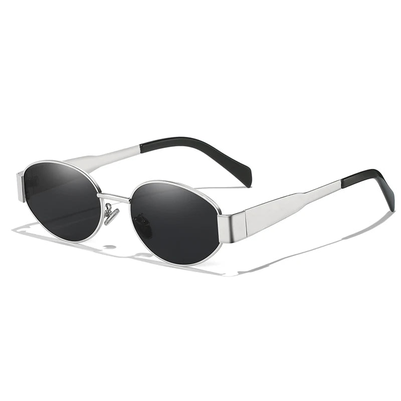 Blanche Michelle Alloy Oval Sunglasses for Outdoor Use