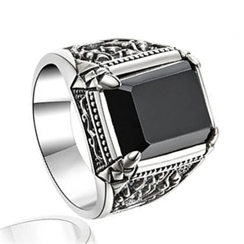 925 Sterling Silver Vintage Big Men Ring for Man Women Beautiful Ring Fashion Wedding Engagement Jewelry Party Women Gifts