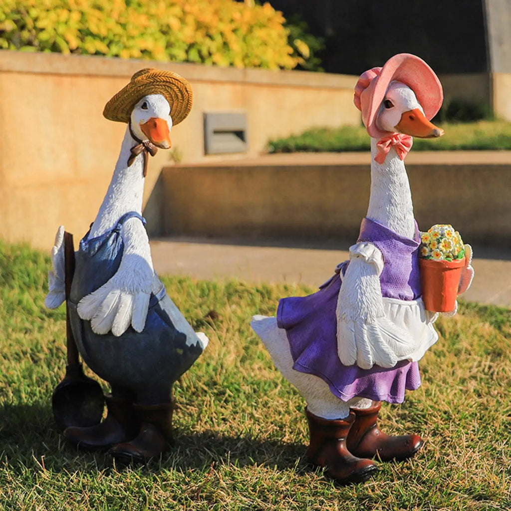 Charming Resin Duck Garden Statue for Outdoor Decor
