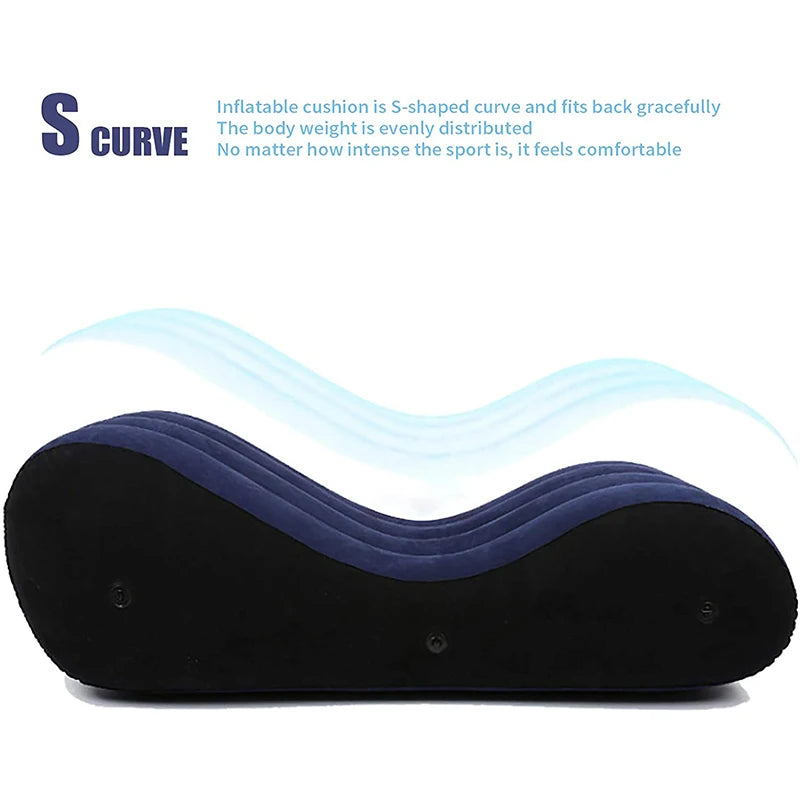 S-shaped Portable Inflatable Sofa Bed for Couples