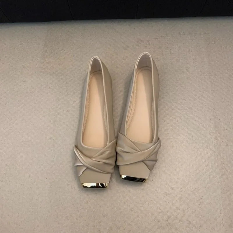 XINGDIKU Women's Casual Slip-On Low Heels with Square Toe