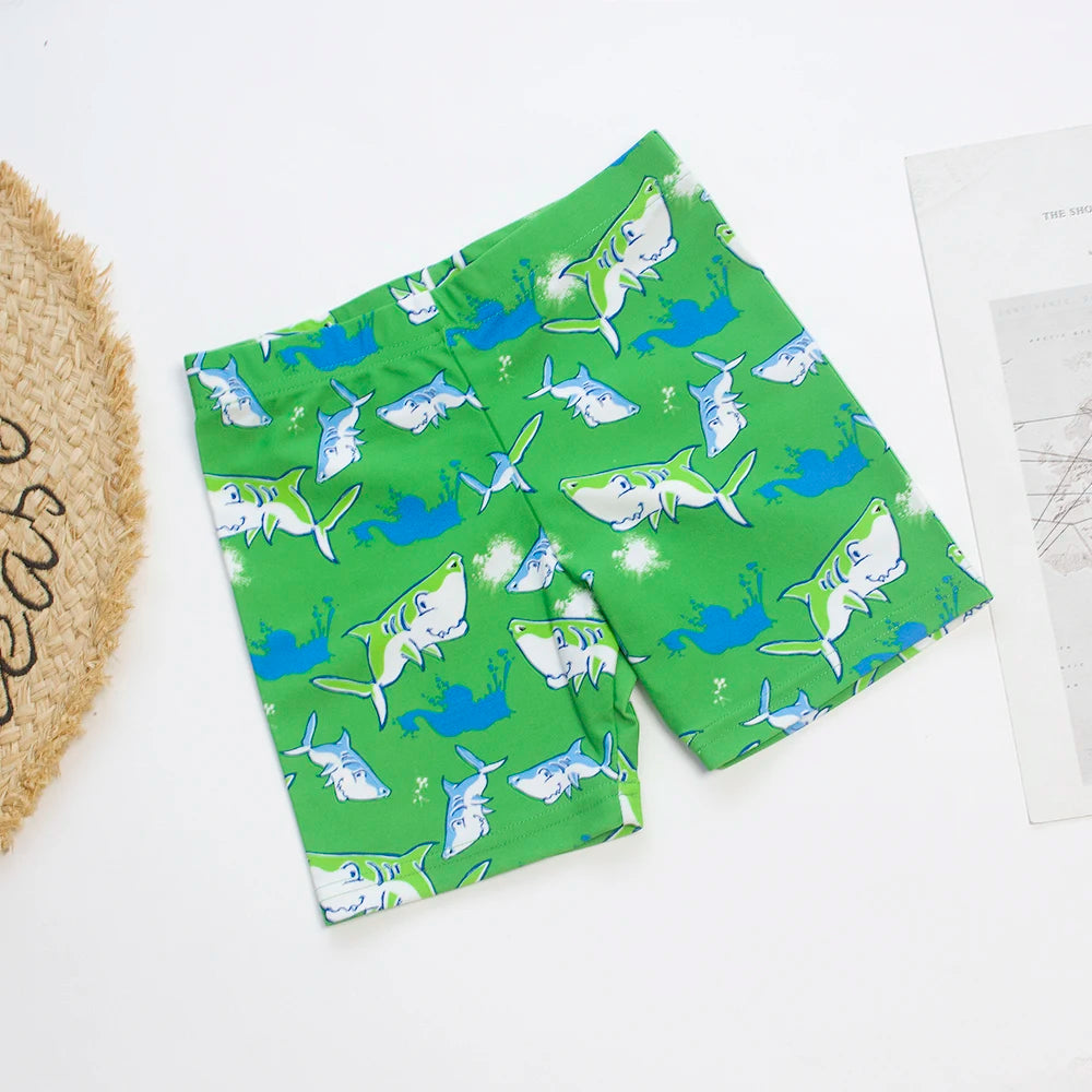 Boys Summer Swim Trunks in Polyester and Spandex