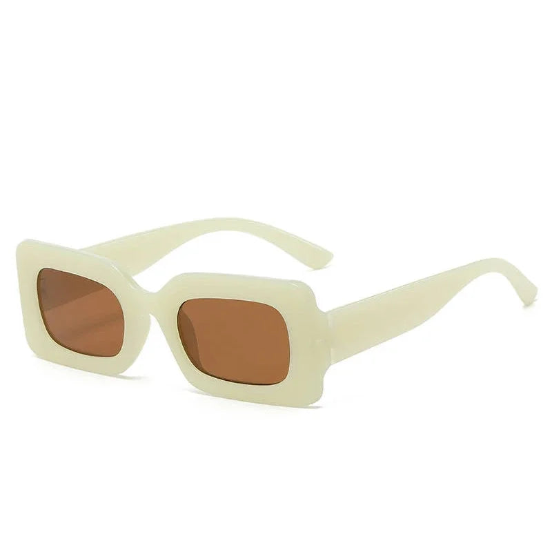 Vintage Rectangle Frame Sunglasses for Women by MOONBIFFY