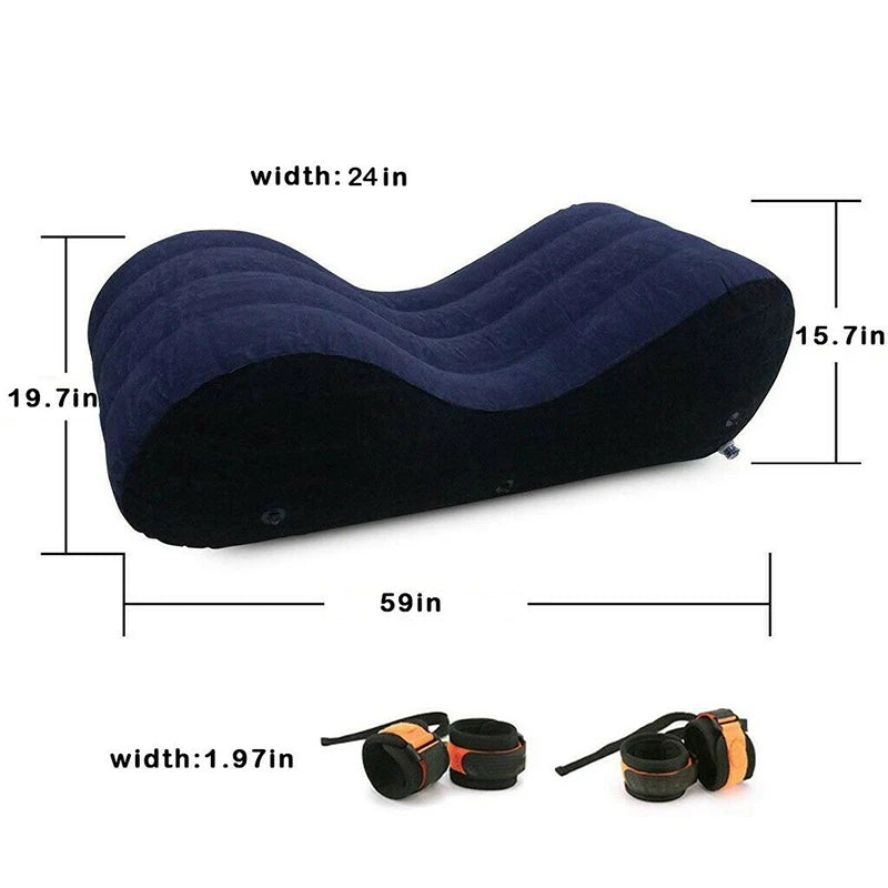 S-shaped Portable Inflatable Sofa Bed for Couples