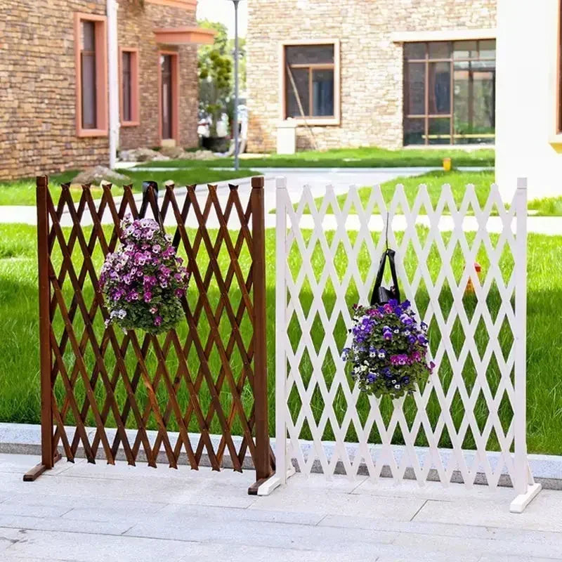 Expandable Spruce Wood Fence Indoor Outdoor Pet Barrier Garden Divider