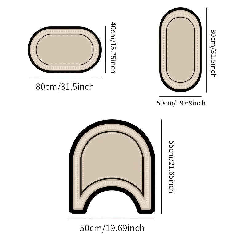 Diatom Mud Bathroom Floor Mat Set - Waterproof and Non-Slip