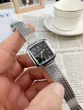 Elegant Women's Quartz Watch with Square Dial and Alloy Band