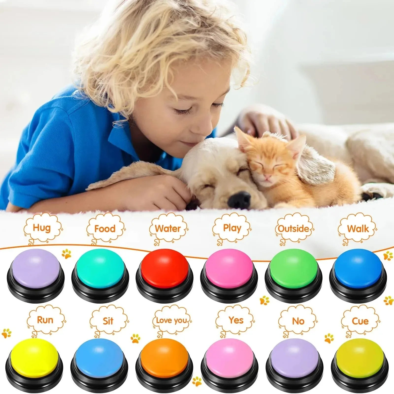 Dog Communication Buttons for Pet Training with 30 Second Playback