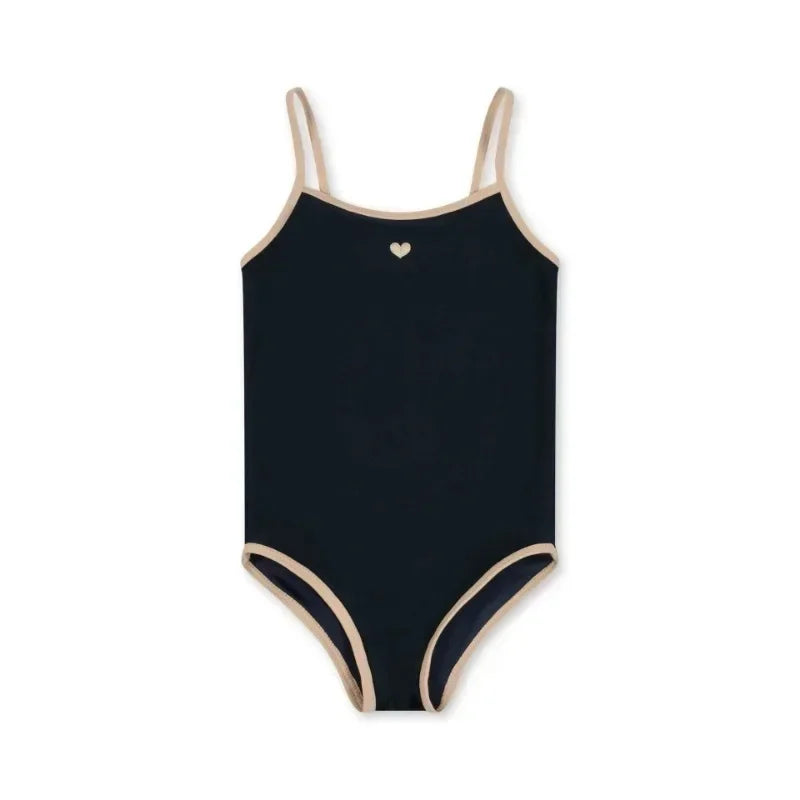 Navy Blue Baby Girls Two Piece Sunscreen Swimsuit