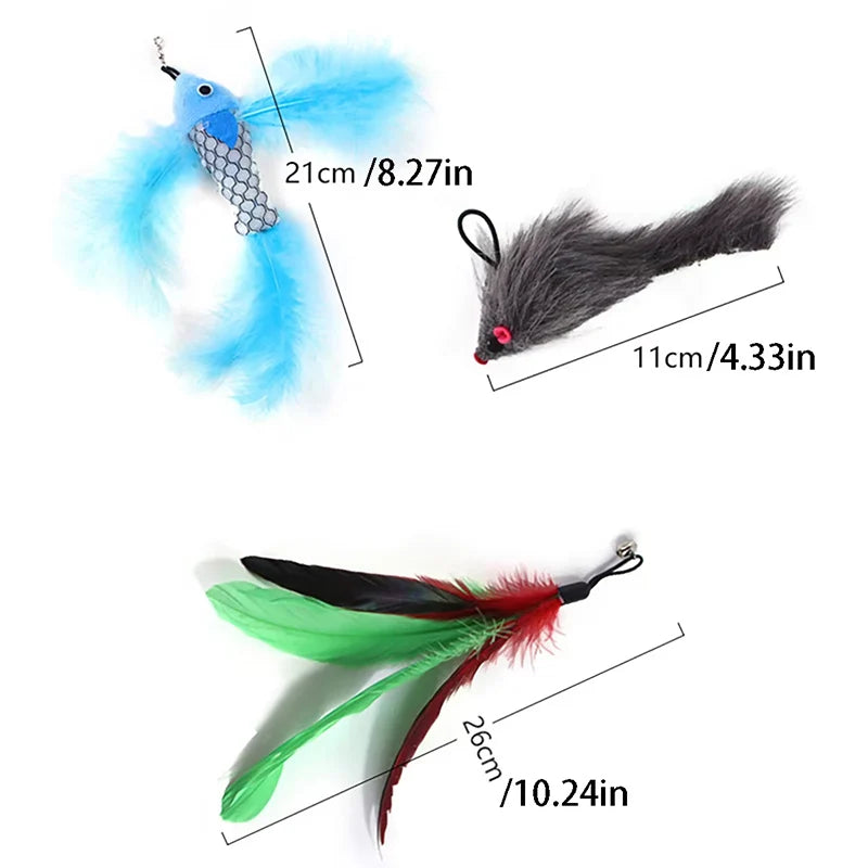 Interactive Cat Teaser Stick with Suction Cup and Removable Design