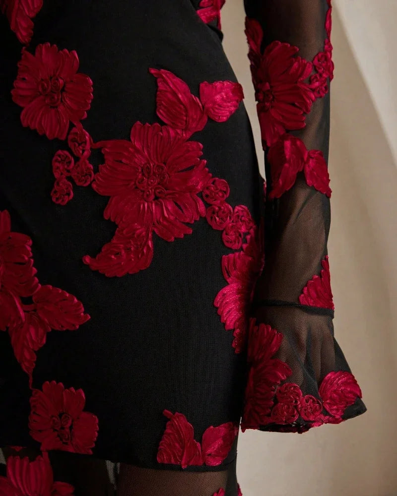 Elegant Jacquard Embroidered Ankle-Length Dress for Women