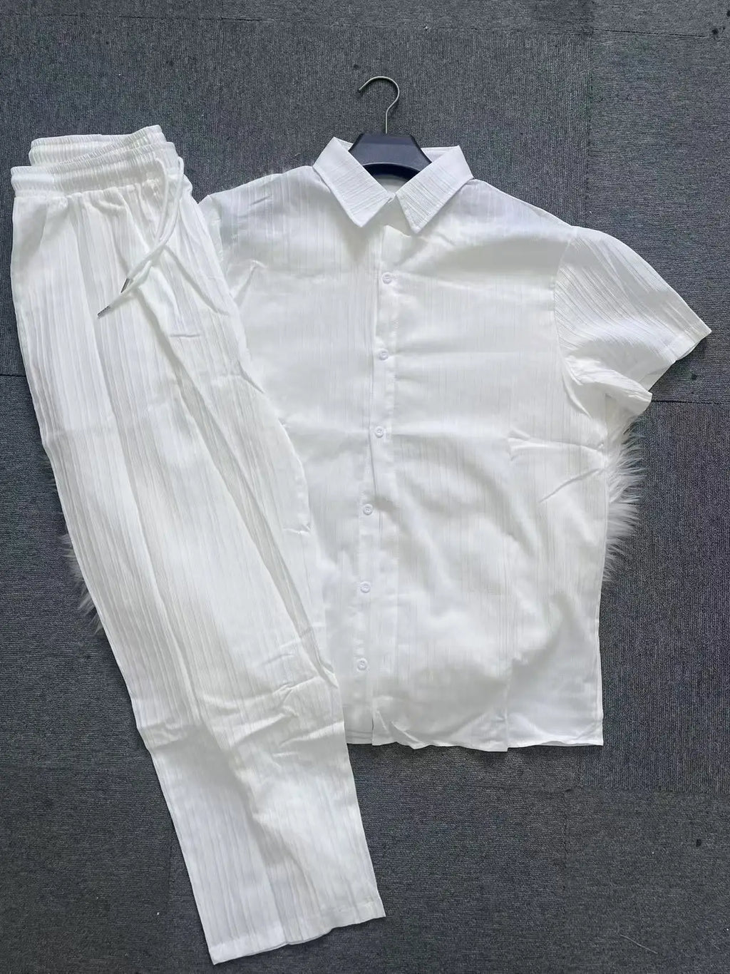 Ayrbao Men's Casual Summer Suit Set for Travel and Leisure