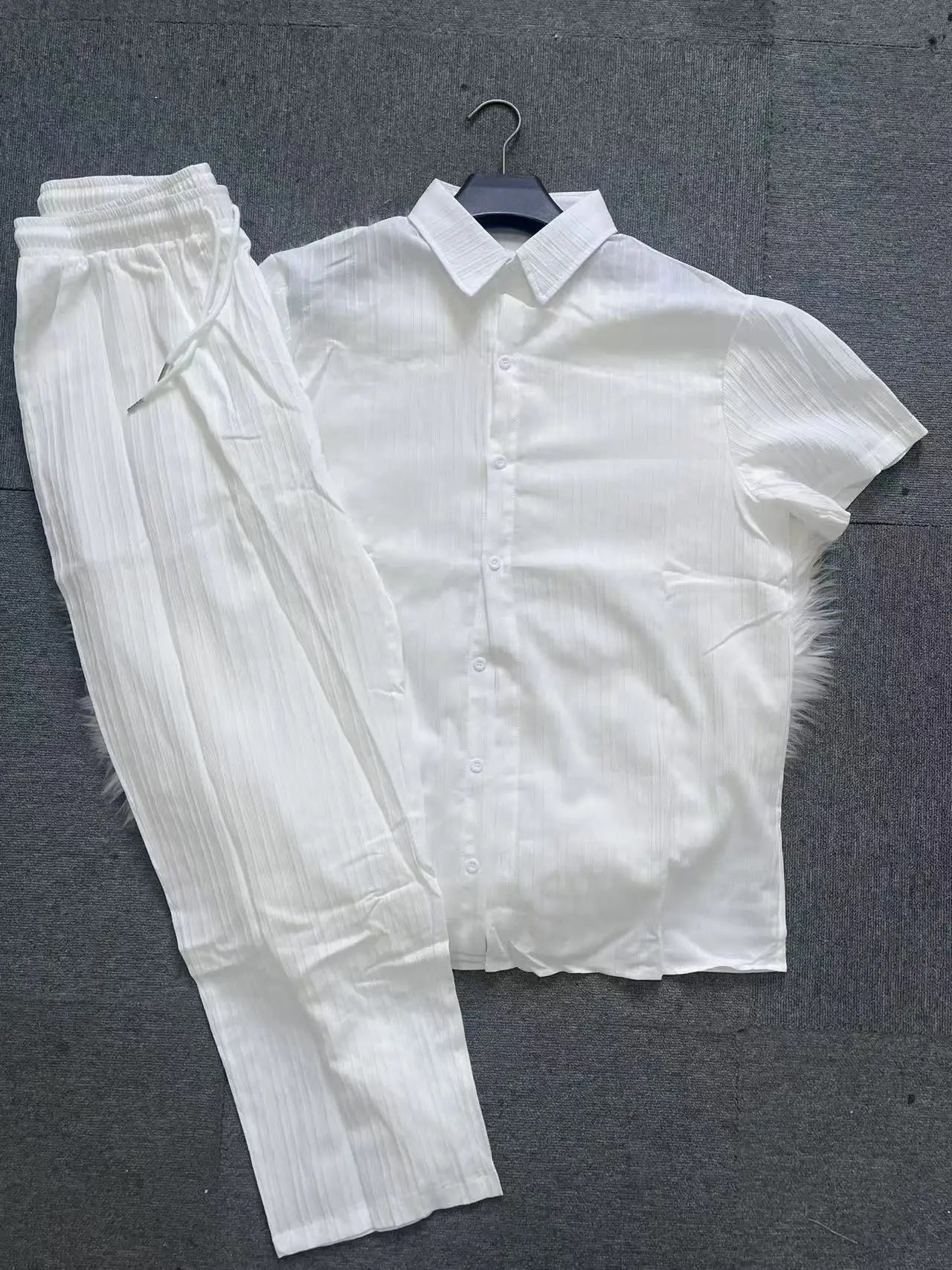 Ayrbao Men's Casual Summer Suit Set for Travel and Leisure