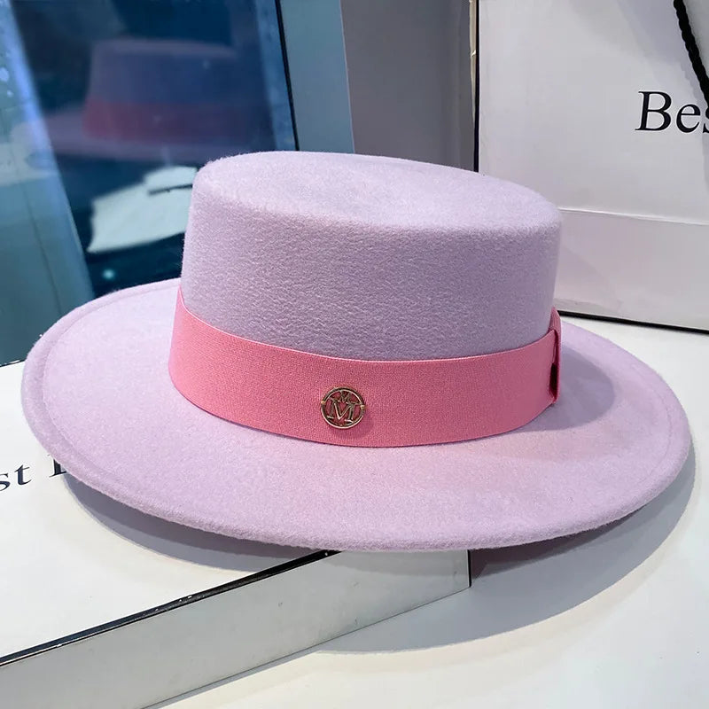 Elegant Women's Fedora Hat with Ribbon for Spring and Autumn