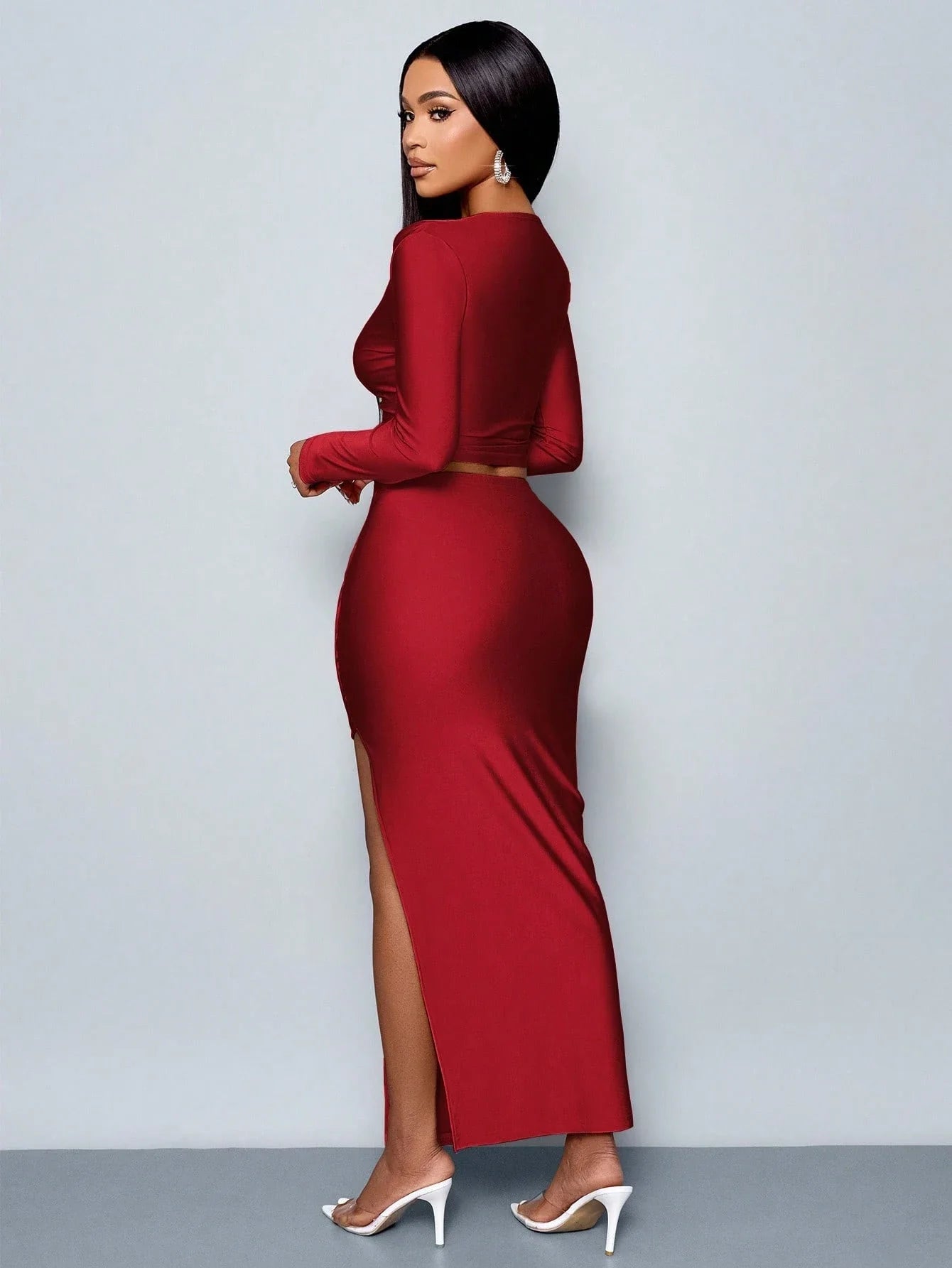 Asymmetric Collar Two-piece Set for Elegant Women