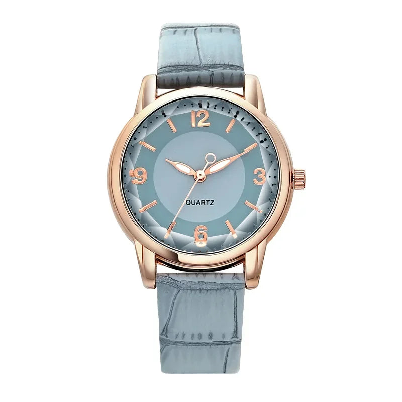 Luxury Women's Quartz Leather Watch with Alloy Case