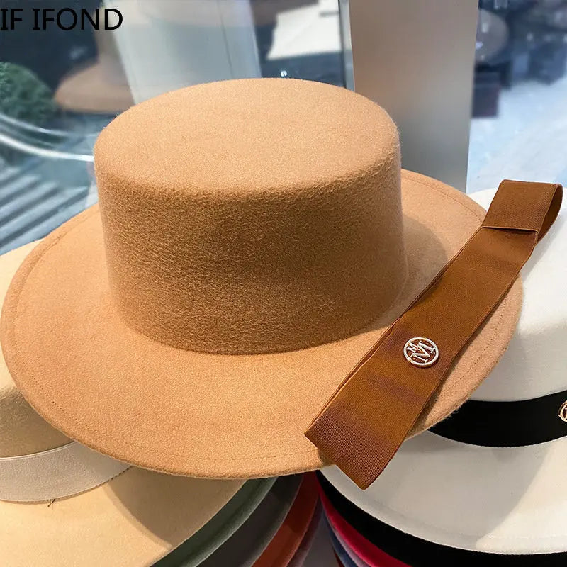Elegant Women's Fedora Hat with Ribbon for Spring and Autumn