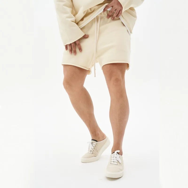 YOSHINEE Casual Men Ripped Cotton Gym Shorts