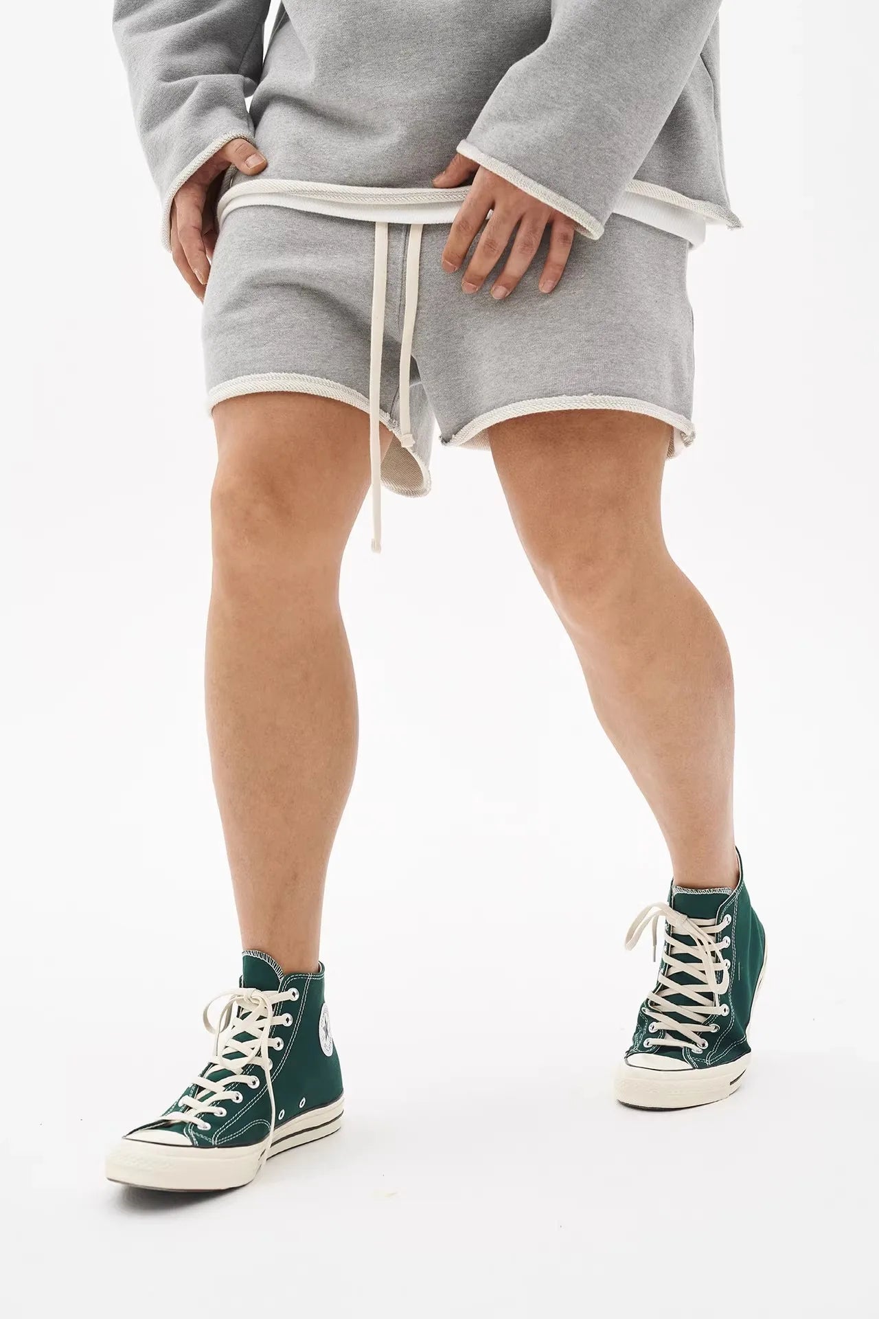 YOSHINEE Casual Men Ripped Cotton Gym Shorts