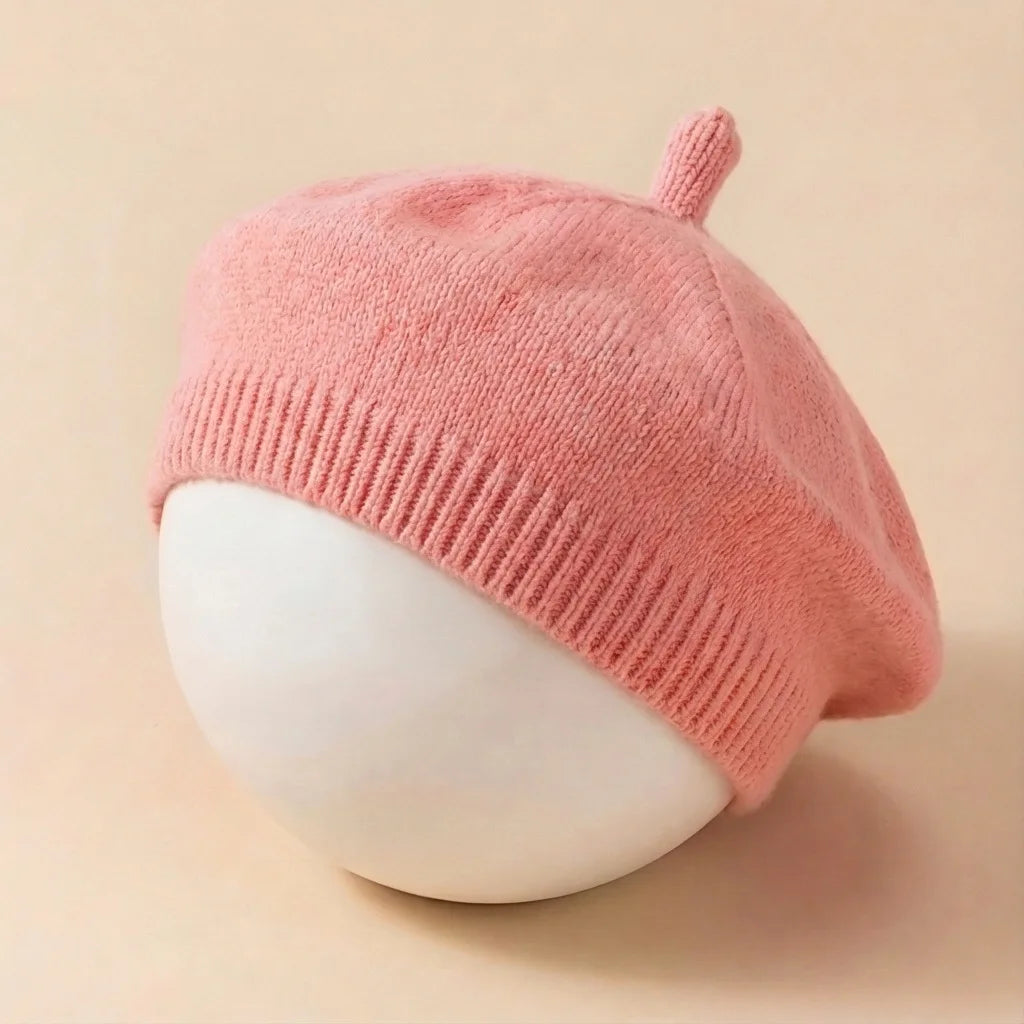 Solid Color Baby Beret Hat for Spring Infant Protection