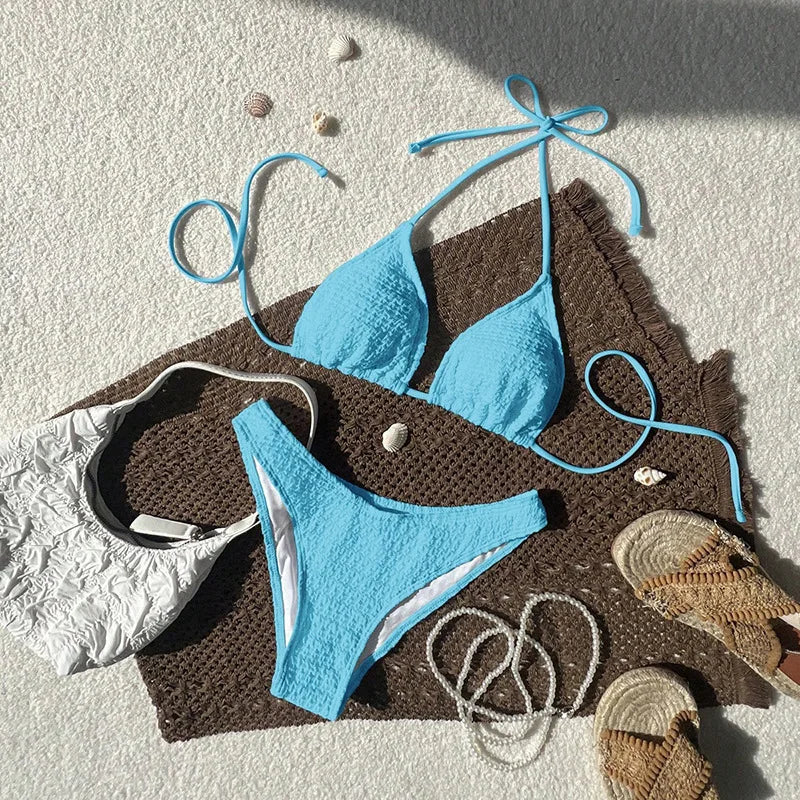 MALEY LifeStyle Women's Bandeau Triangle Bikini Set for Beach