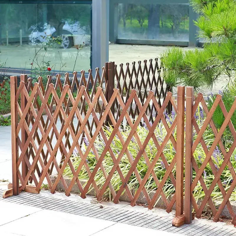 Expandable Spruce Wood Fence Indoor Outdoor Pet Barrier Garden Divider