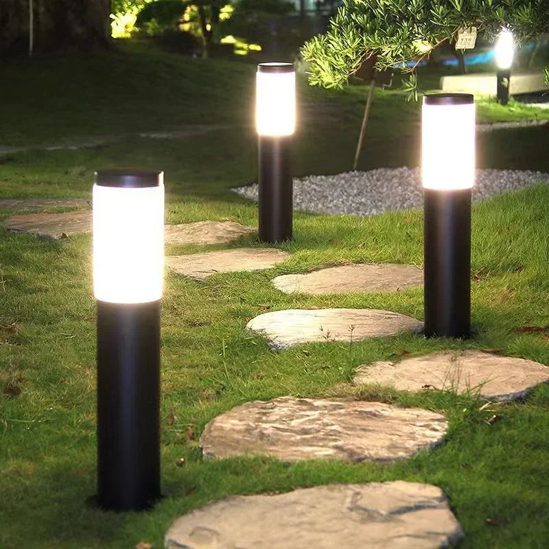 Solar Powered Garden Lights Contemporary Stainless Steel Design