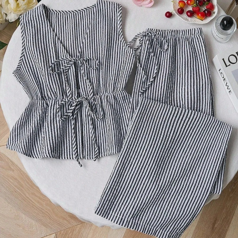 Comfortable Striped Lounge Set for Juniors by MALEY LifeStyle