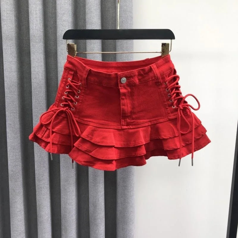 Girls Denim Ruffle Edge Skirt for Spring Summer 2026