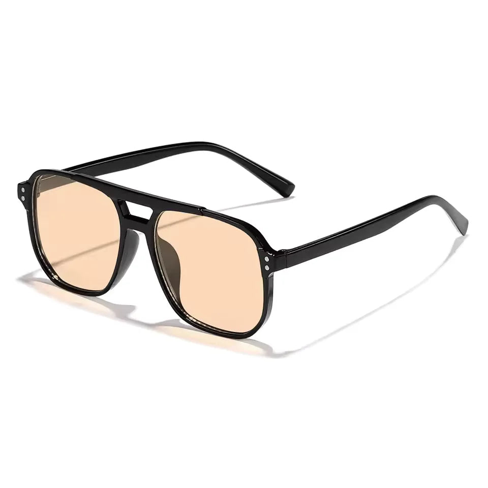 Retro Fashion Unisex Sunglasses with Black Lenses