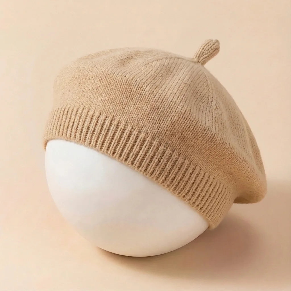 Solid Color Baby Beret Hat for Spring Infant Protection