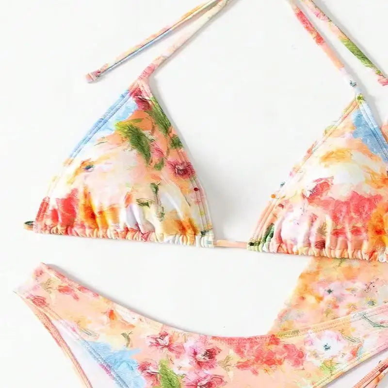 Floral Print Long Sleeve Swimsuit Set for Women