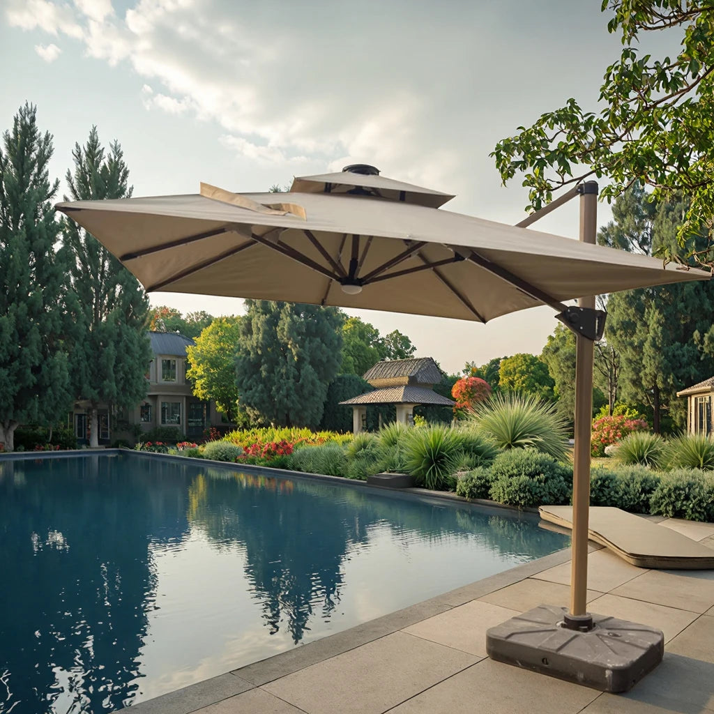 Customized Aluminum Outdoor Sun Umbrella for Garden and Patio