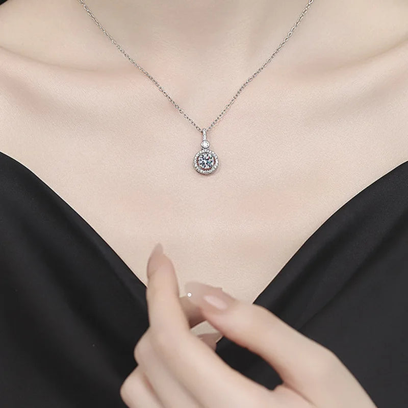 Sterling Silver Zircon Necklace for Women Wedding Jewelry