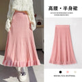 Elegant High Waist A-Line Skirt for Women in Polyester