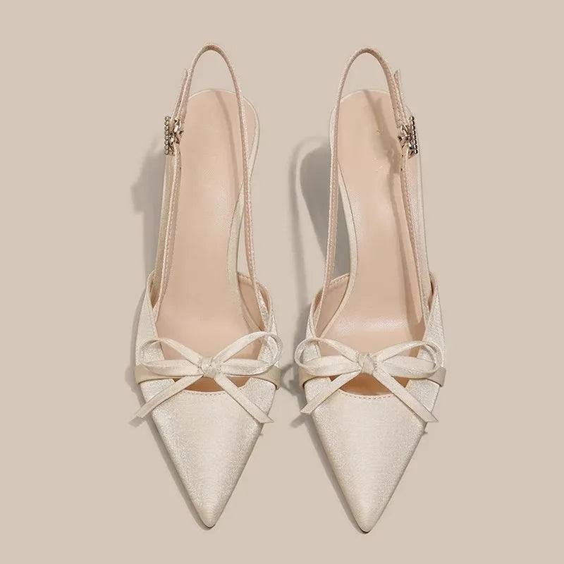 New Women's Shoes Exquisite Pointed Tip High Heeled Sandals for Woman Elegant French Casual Shoe Designer Shoes Sandalias Mujer