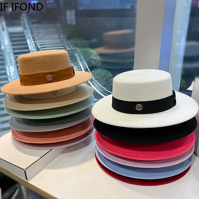 Elegant Women's Fedora Hat with Ribbon for Spring and Autumn