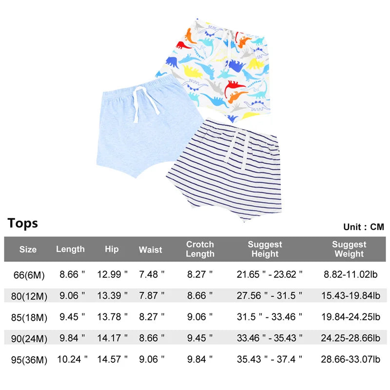Cute Cotton Summer Shorts for Baby Boys 0-3 Years