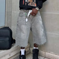 Men's Casual Denim Shorts with Drawstring Closure