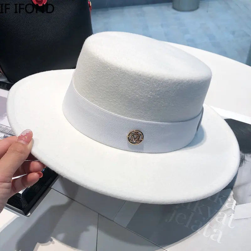 Elegant Women's Fedora Hat with Ribbon for Spring and Autumn