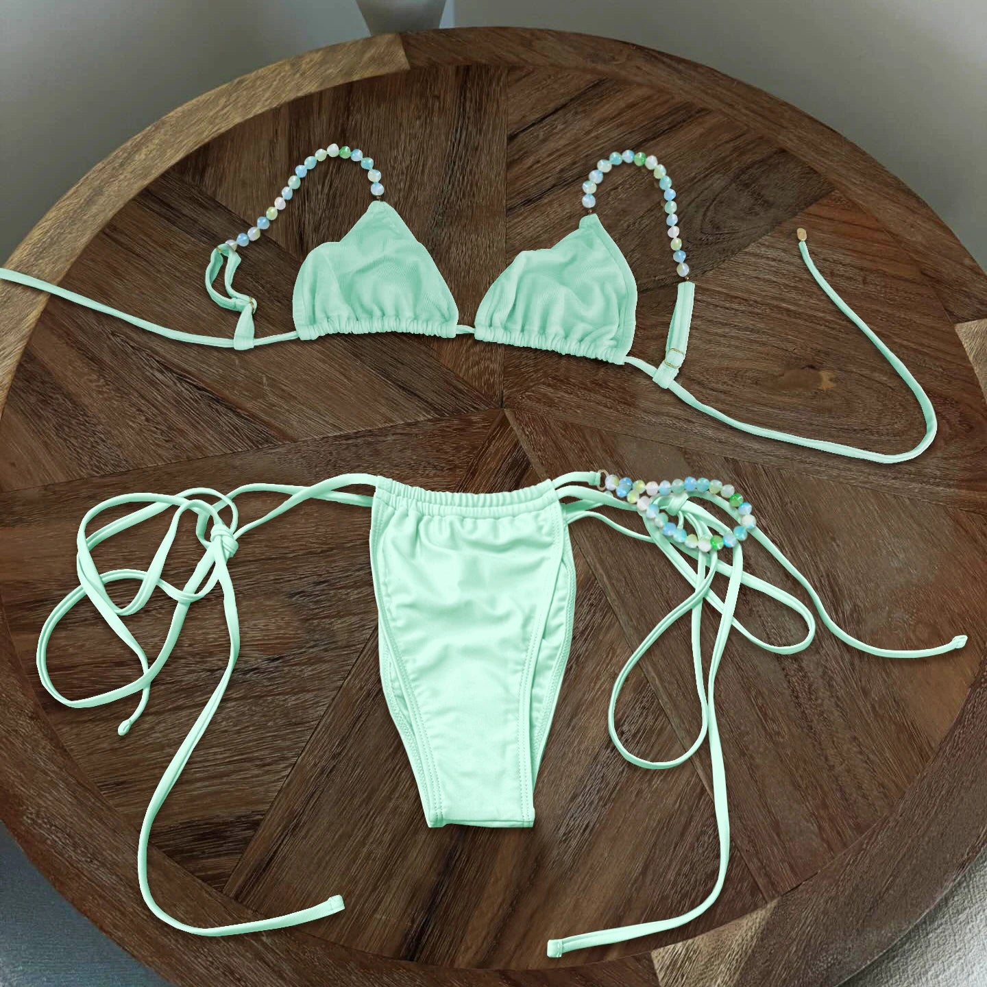 Shiny Bandeau Bikini Swimsuit for Women by MALEY LifeStyle