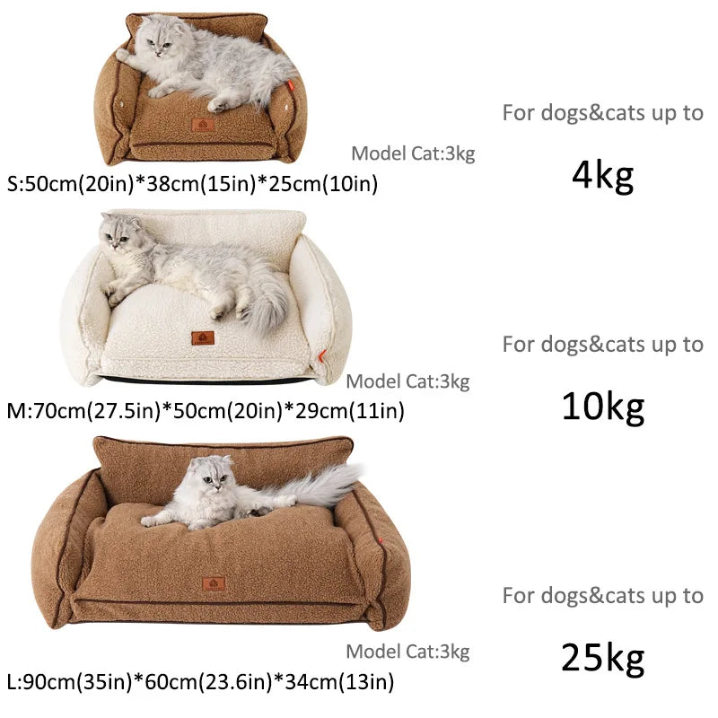 Luxury Lambswool Sofa Nest Bed for Pets