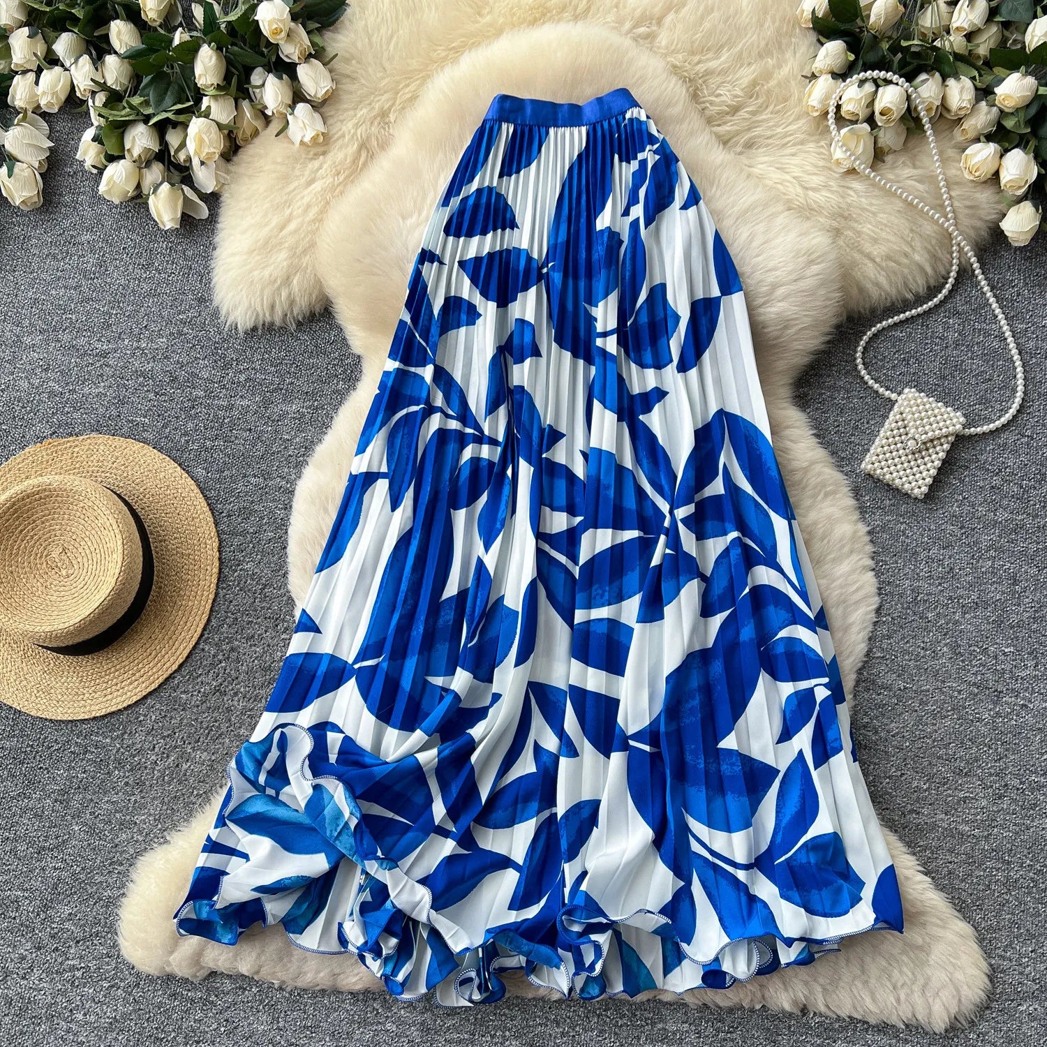 Elegant A-Line Mid Length Skirt for Women in Polyester