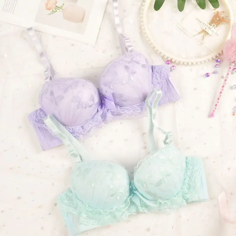 Sexy Wireless Lace Lingerie Set for Women in Floral Design