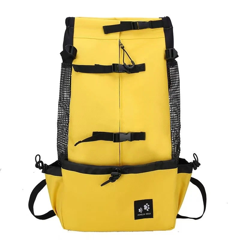 Durable Adjustable Nylon Pet Carrier Backpack for Medium Dogs