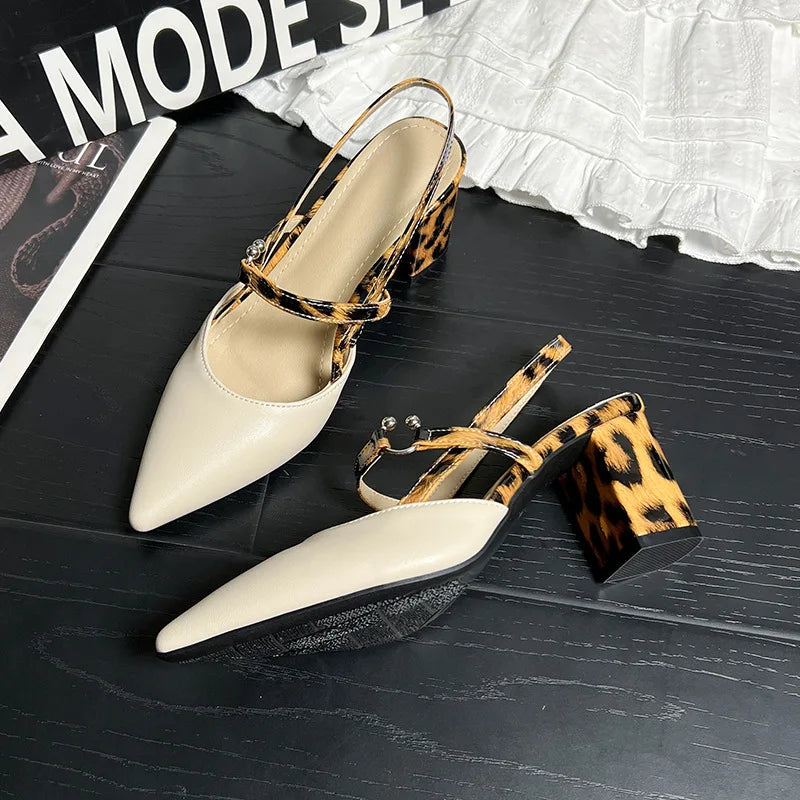 Elegant Chunky High Heels for Women with Pointed Toe