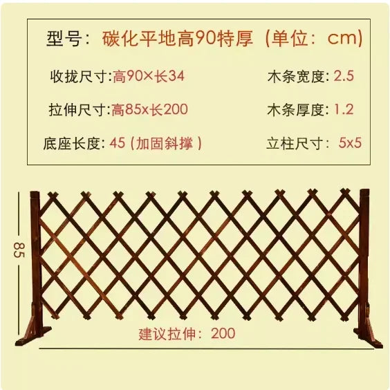 Expandable Spruce Wood Fence Indoor Outdoor Pet Barrier Garden Divider